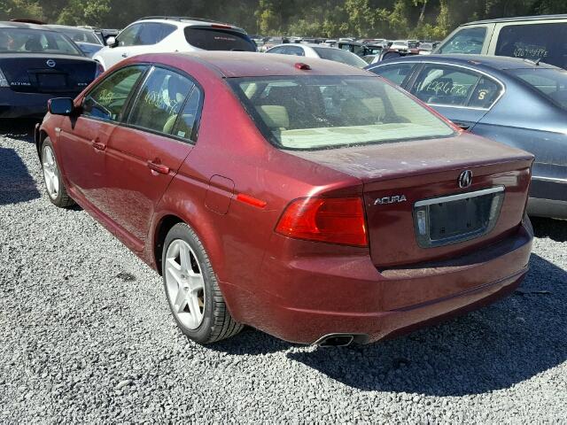 19UUA65594A012946 - 2004 ACURA TL BURGUNDY photo 3