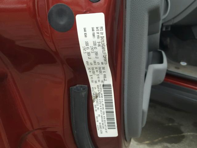 1J8HG48P37C545716 - 2007 JEEP COMMANDER BURGUNDY photo 10