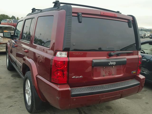1J8HG48P37C545716 - 2007 JEEP COMMANDER BURGUNDY photo 3