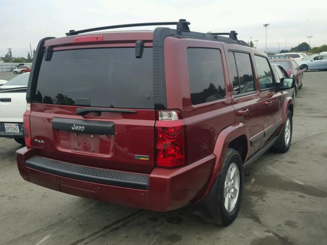 1J8HG48P37C545716 - 2007 JEEP COMMANDER BURGUNDY photo 4