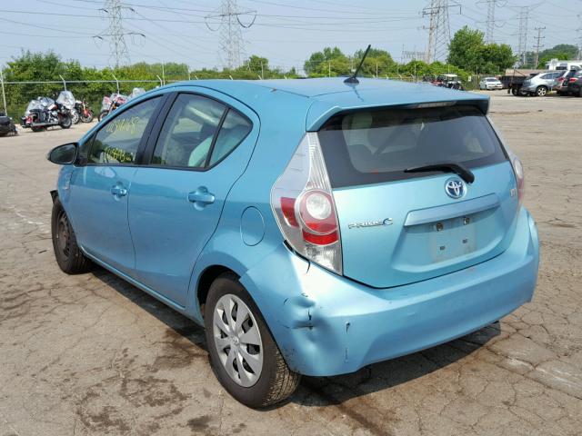 JTDKDTB31C1020875 - 2012 TOYOTA PRIUS C BLUE photo 3