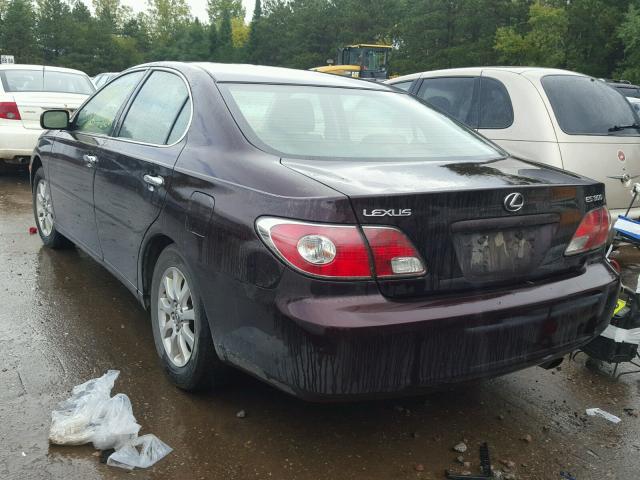 JTHBF30G220078531 - 2002 LEXUS ES 300 MAROON photo 3