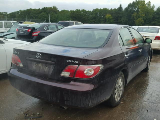 JTHBF30G220078531 - 2002 LEXUS ES 300 MAROON photo 4