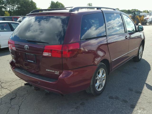 5TDBA22C24S019435 - 2004 TOYOTA SIENNA RED photo 4