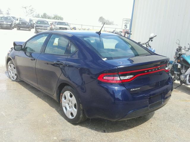 1C3CDFAA0DD343342 - 2013 DODGE DART SE BLUE photo 3