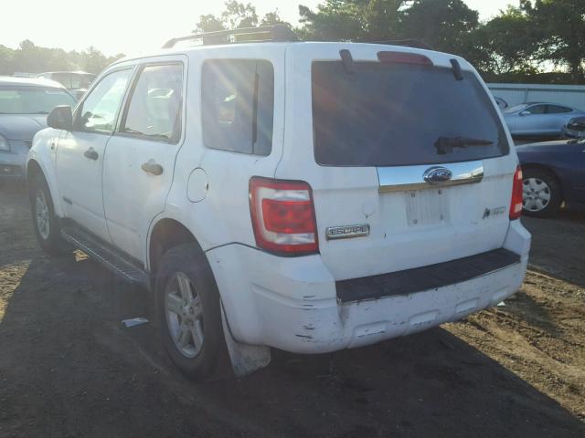 1FMCU49H68KC84537 - 2008 FORD ESCAPE WHITE photo 3