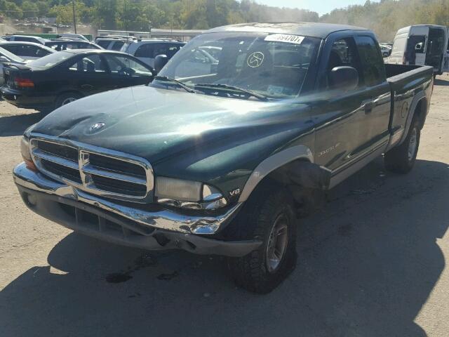 1B7GG22Y9WS527718 - 1998 DODGE DAKOTA GREEN photo 2