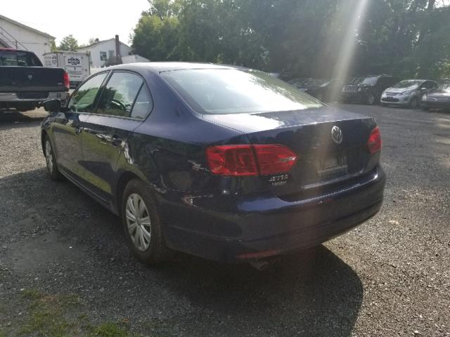 3VW2K7AJ5EM322914 - 2014 VOLKSWAGEN JETTA BASE Կապույտ լուսանկար 3