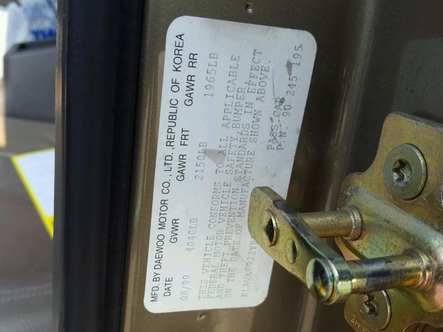 KLAVA6922YB226316 - 2000 DAEWOO LEGANZA CD GOLD photo 10