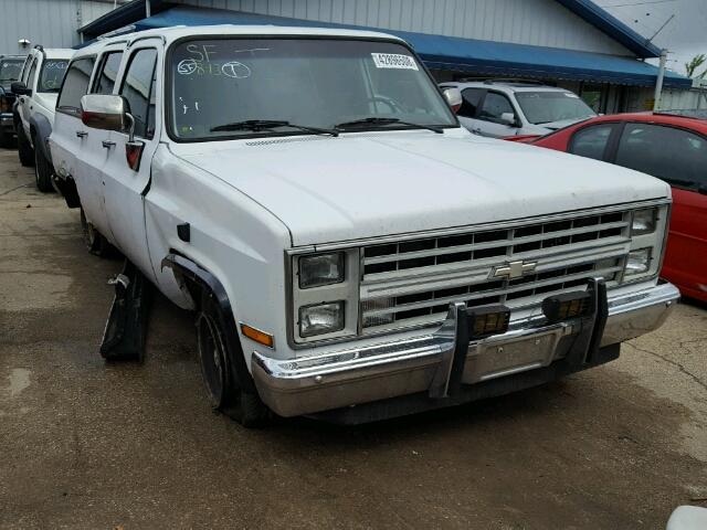 1GNER16KXHF117241 - 1987 CHEVROLET SUBURBAN R WHITE photo 1