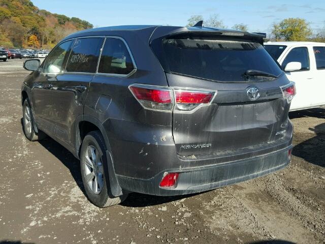 5TDJKRFH8GS276675 - 2016 TOYOTA HIGHLANDER GRAY photo 3