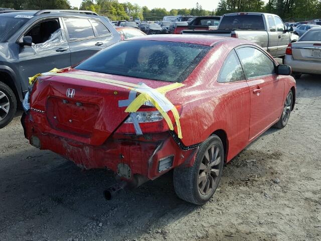 2HGFG12869H532880 - 2009 HONDA CIVIC EX RED photo 4