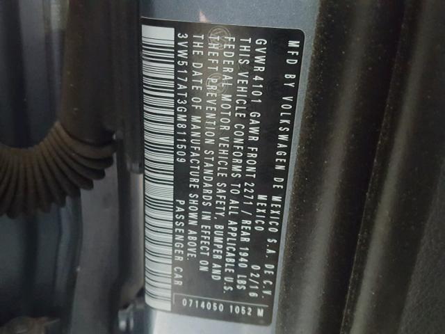 3VW517AT3GM811509 - 2016 VOLKSWAGEN BEETLE S/S 蓝色 照片 10