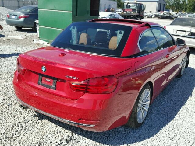 WBA3V5C50EJ969296 - 2014 BMW 428 I RED photo 4