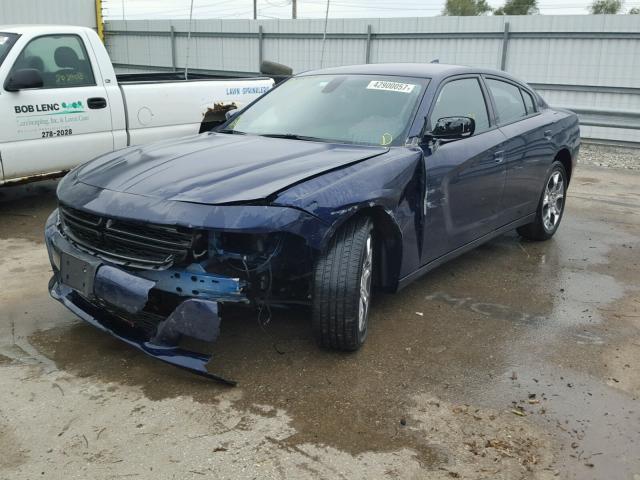 2C3CDXJG1GH175194 - 2016 DODGE CHARGER SX BLUE photo 2