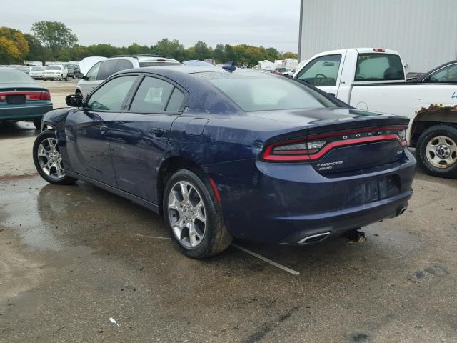 2C3CDXJG1GH175194 - 2016 DODGE CHARGER SX BLUE photo 3