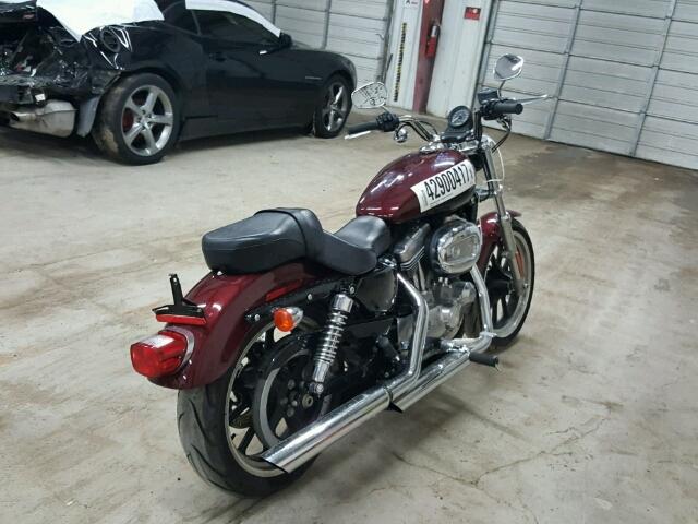 1HD4CR216FC439907 - 2015 HARLEY-DAVIDSON XL883 SUPE MAROON photo 4