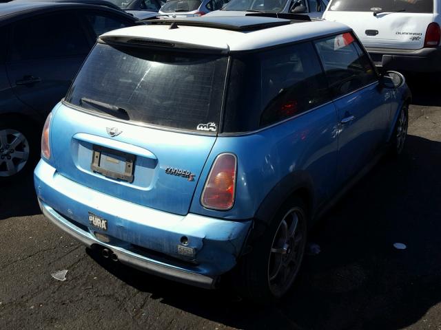 WMWRE33432TD54850 - 2002 MINI COOPER S BLUE photo 4