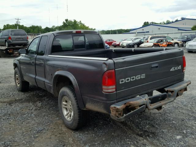 1B7GG32N12S523474 - 2002 DODGE DAKOTA SPO GRAY photo 3