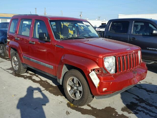 1J8GP28K68W251408 - 2008 JEEP LIBERTY SP RED photo 1