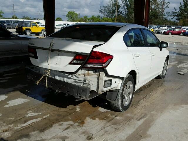 19XFB2F59FE080868 - 2015 HONDA CIVIC LX WHITE photo 4