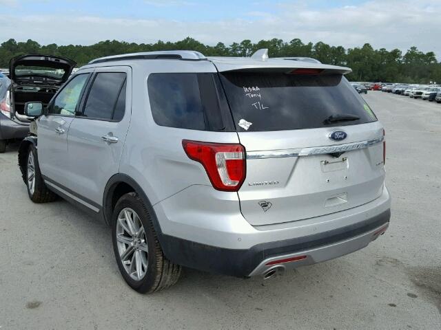 1FM5K7F83GGA48210 - 2016 FORD EXPLORER L SILVER photo 3