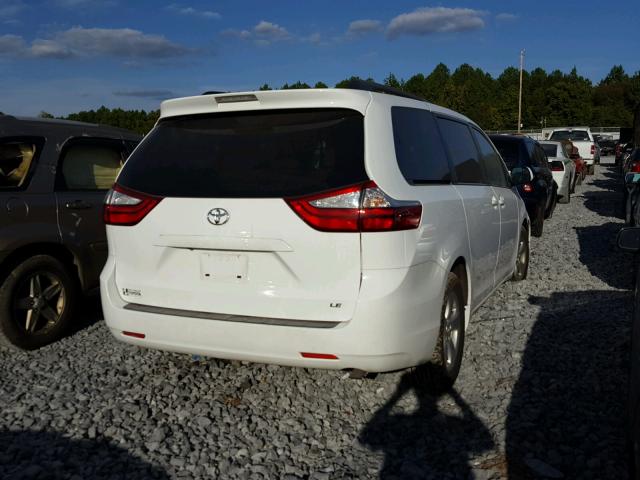 5TDKK3DCXFS597026 - 2015 TOYOTA SIENNA LE WHITE photo 4