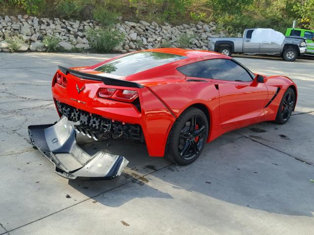 1G1YB2D71H5105766 - 2017 CHEVROLET CORVETTE S RED photo 4