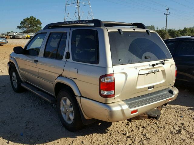 JN8DR09Y72W725583 - 2002 NISSAN PATHFINDER GOLD photo 3