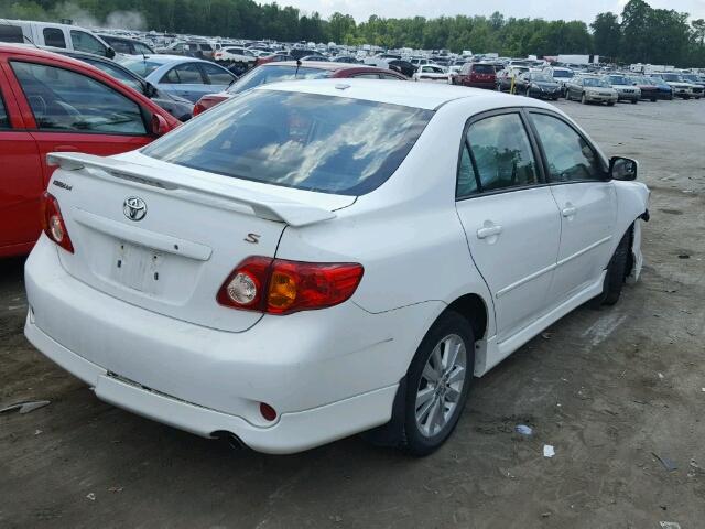 1NXBU4EE1AZ278775 - 2010 TOYOTA COROLLA BA WHITE photo 4