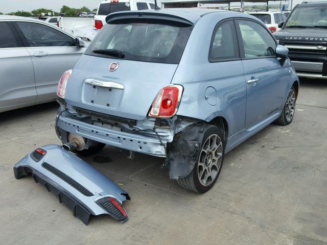 3C3CFFBR8FT657557 - 2015 FIAT 500 SPORT BLUE photo 4