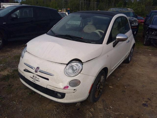 3C3CFFERXDT524324 - 2013 FIAT 500 LOUNGE WHITE photo 2