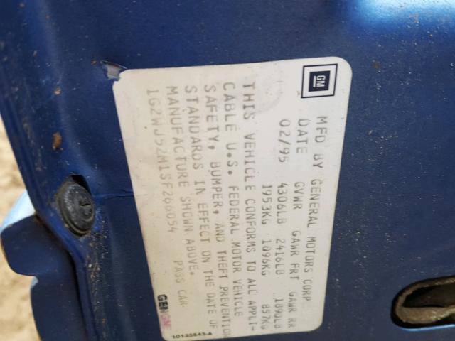 1G2WJ52M1SF266054 - 1995 PONTIAC GRAND PRIX BLUE photo 10