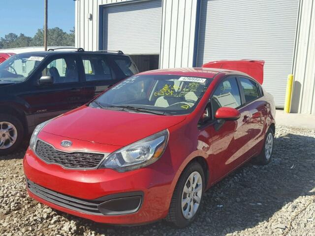 KNADM4A33C6061590 - 2012 KIA RIO LX RED photo 2