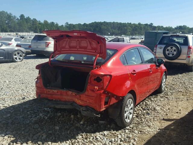 KNADM4A33C6061590 - 2012 KIA RIO LX RED photo 4