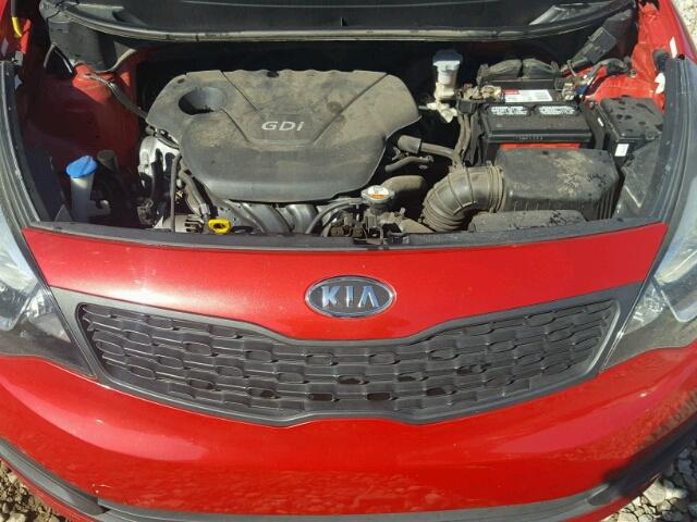 KNADM4A33C6061590 - 2012 KIA RIO LX RED photo 7