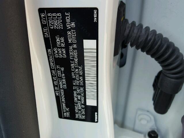 YV126MFL8H2424830 - 2017 VOLVO S60 白色 照片 10