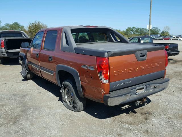 3GNEK12Z85G213483 - 2005 CHEVROLET AVALANCHE ORANGE photo 3