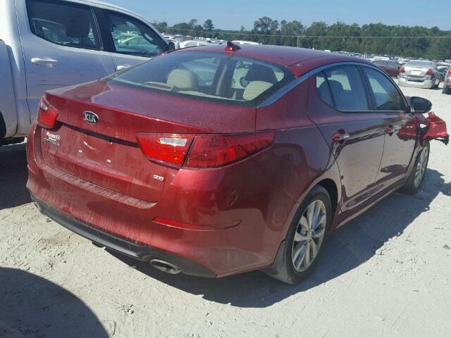 5XXGM4A72FG506393 - 2015 KIA OPTIMA LX RED photo 4