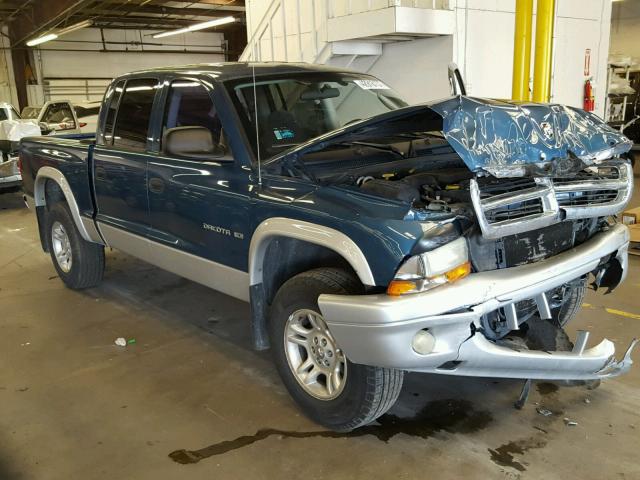 1B7HG48N92S616440 - 2002 DODGE DAKOTA BLUE photo 1