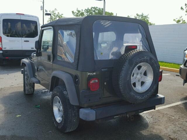 1J4FA49S66P781930 - 2006 JEEP WRANGLER / GREEN photo 3