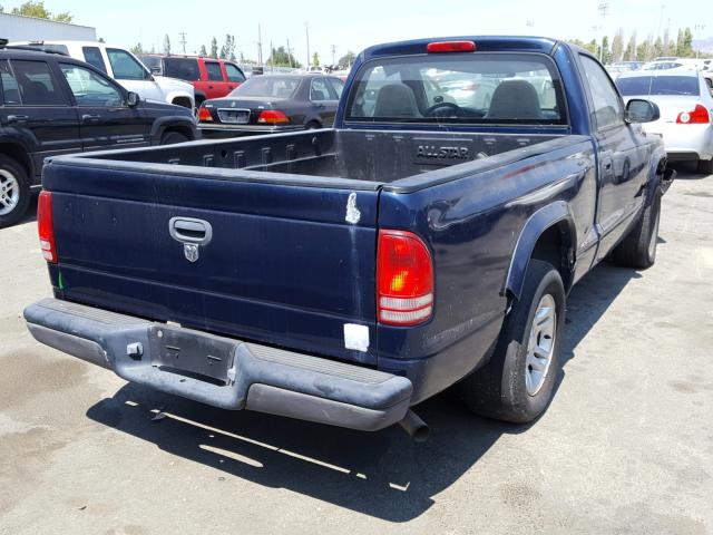 1D7FL16K64S701254 - 2004 DODGE DAKOTA SXT BLUE photo 4