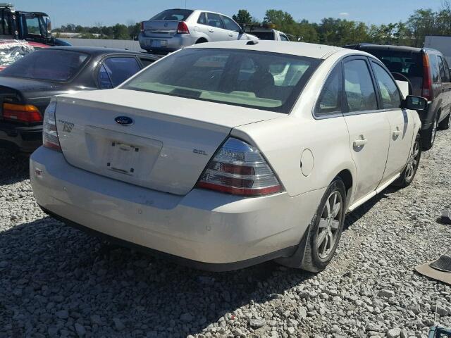 1FAHP24W29G105285 - 2009 FORD TAURUS SEL WHITE photo 4