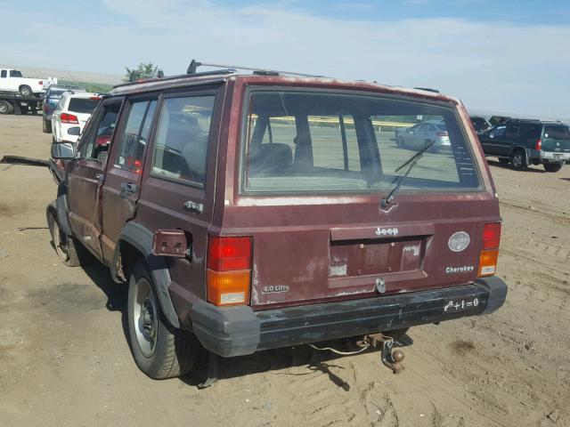 1JCMR7812JT009875 - 1988 JEEP CHEROKEE MAROON photo 3