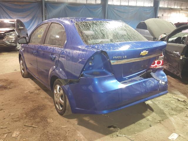 KL1TD56697B128270 - 2007 CHEVROLET AVEO BASE Niebieski zdjęcie 3