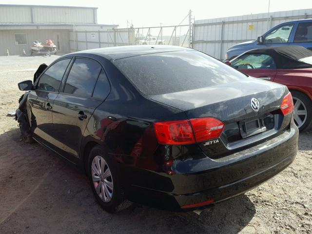3VW2K7AJ4EM441408 - 2014 VOLKSWAGEN JETTA BASE Սև լուսանկար 3