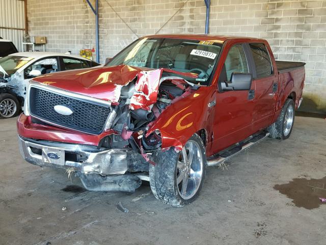 1FTRW12W27KC46253 - 2007 FORD F150 SUPER RED photo 2