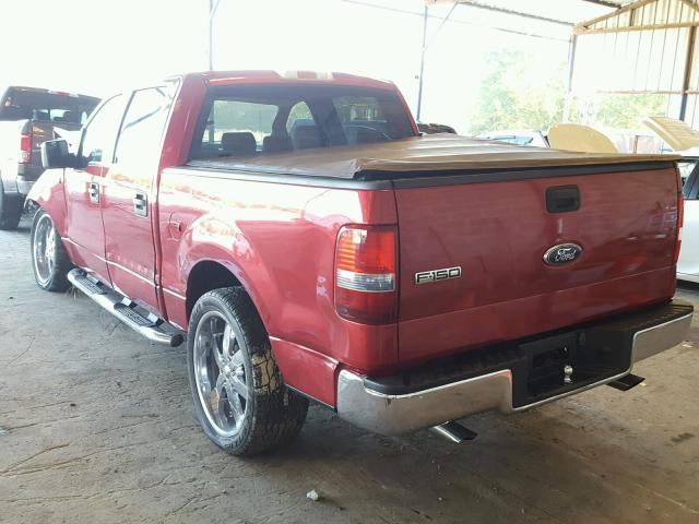 1FTRW12W27KC46253 - 2007 FORD F150 SUPER RED photo 3