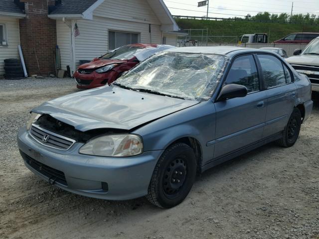 2HGEJ6613YH521163 - 2000 HONDA CIVIC BASE Mavi foto 2