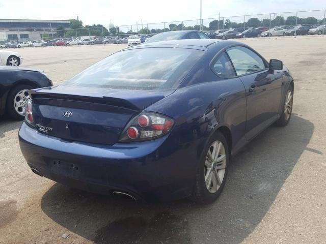 KMHHM66D77U253321 - 2007 HYUNDAI TIBURON GS BLUE photo 4